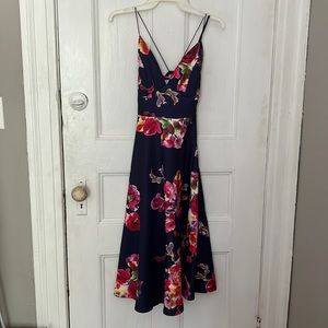 Navy blue Cross-strap Summer Dress